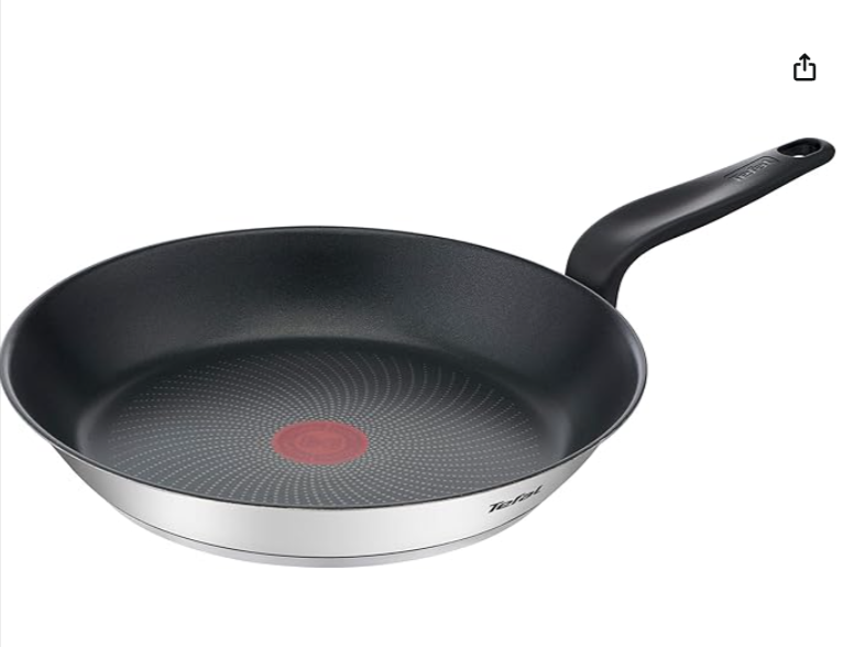 Poêle Tefal PRIMARY 28 cm antiadhésive Titanium compatible induction avec indicateur Thermo-Signal, bon plan Amazon à 18,99€.