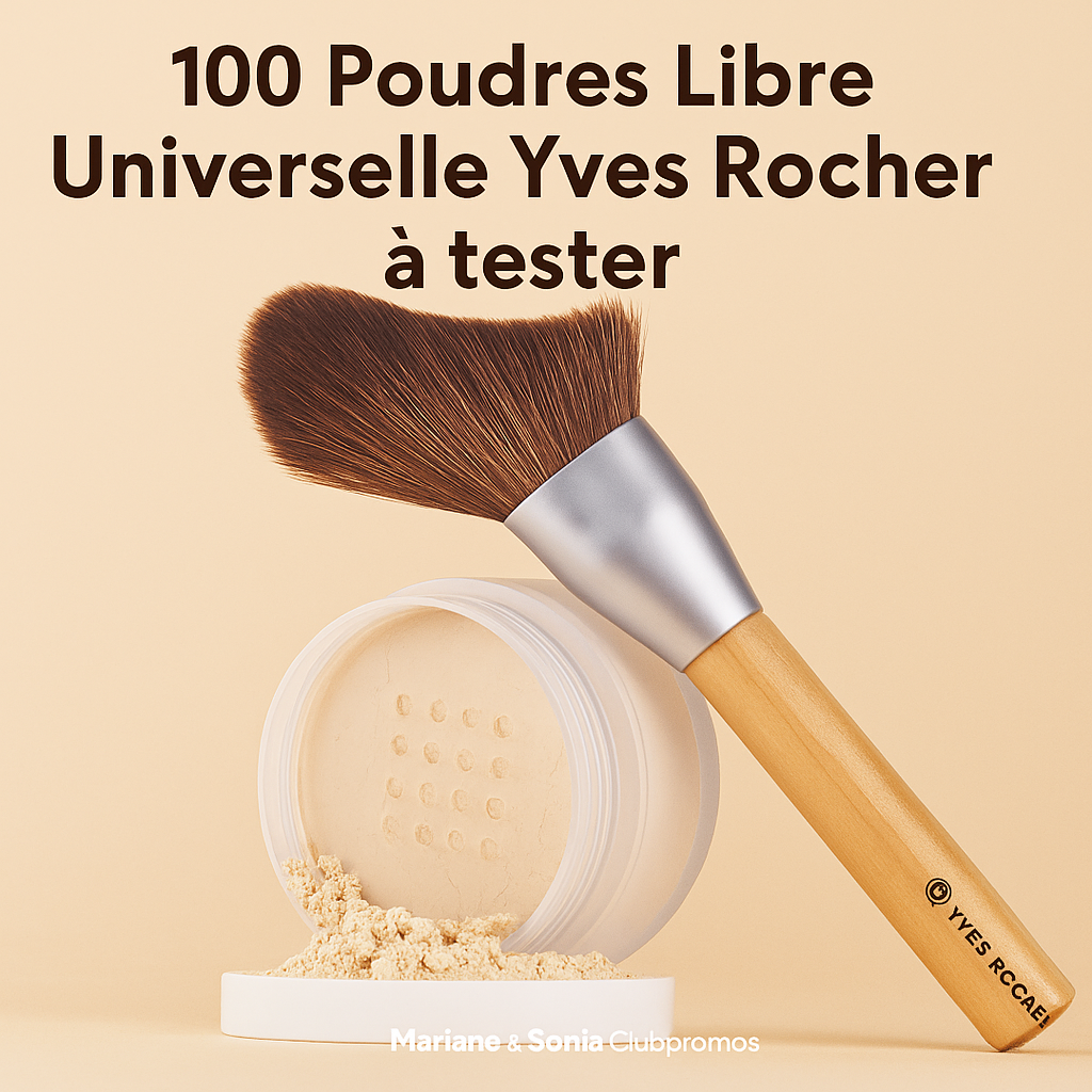 Offre exclusive : Test gratuit de la Poudre Libre Universelle Yves Rocher - 100 exemplaires disponibles jusqu'au 17 juin 2025 - Packaging élégant avec poudre végétale matifiante - Bon plan beauté