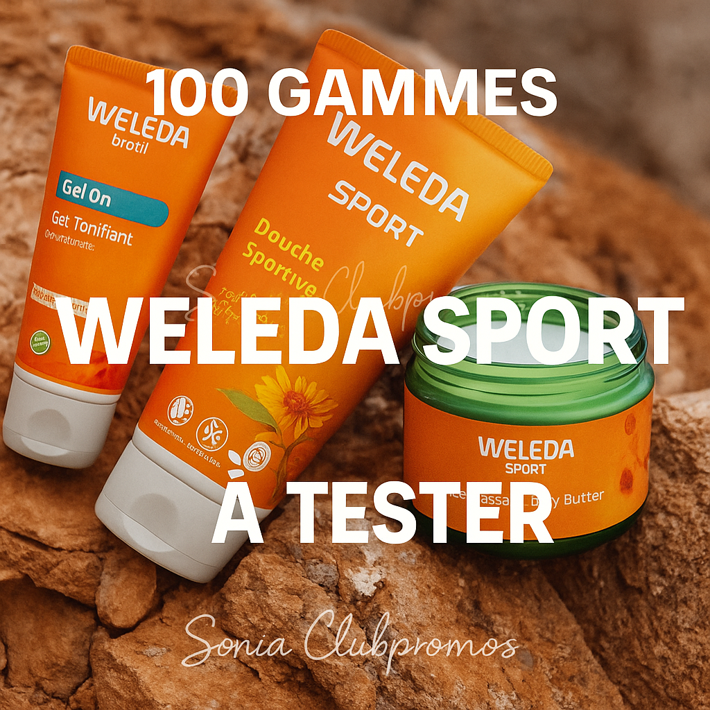 Offre de test gratuit Weleda Sport via Veepee Club - soins naturels pour sportifs - campagne de 100 testeurs - sans frais - formulaire en ligne
