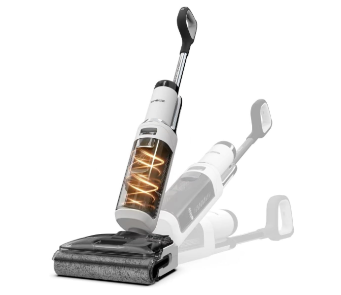 Tineco Floor One S6 Stretch aspirateur laveur sans fil avec design Stretch et fonction auto-nettoyage pour sols durs à 197,39 € sur Amazon avec le code CLUBPROMOS au lieu de 299 €.
