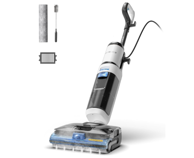Tineco Floor One S6 Stretch Steam aspirateur laveur vapeur 160℃ BoostSteam, design plat 180°, DualBlock anti-enchevêtrement, portée 8,3 m, filtre HEPA, câble électrique, offre Amazon à 311,49€ avec le code promo BESTLMSALE.