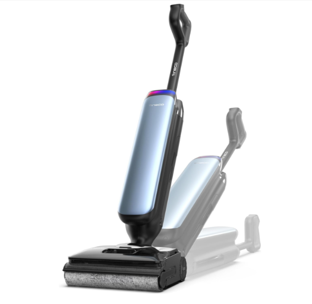Aspirateur laveur Tineco Floor One S9 Artist avec aspiration 22 000 Pa, autonomie 50 minutes, position à plat 180 degrés, système FlashDry 85°C et technologie anti-emmêlement, en promotion à 453,89€ sur Amazon.