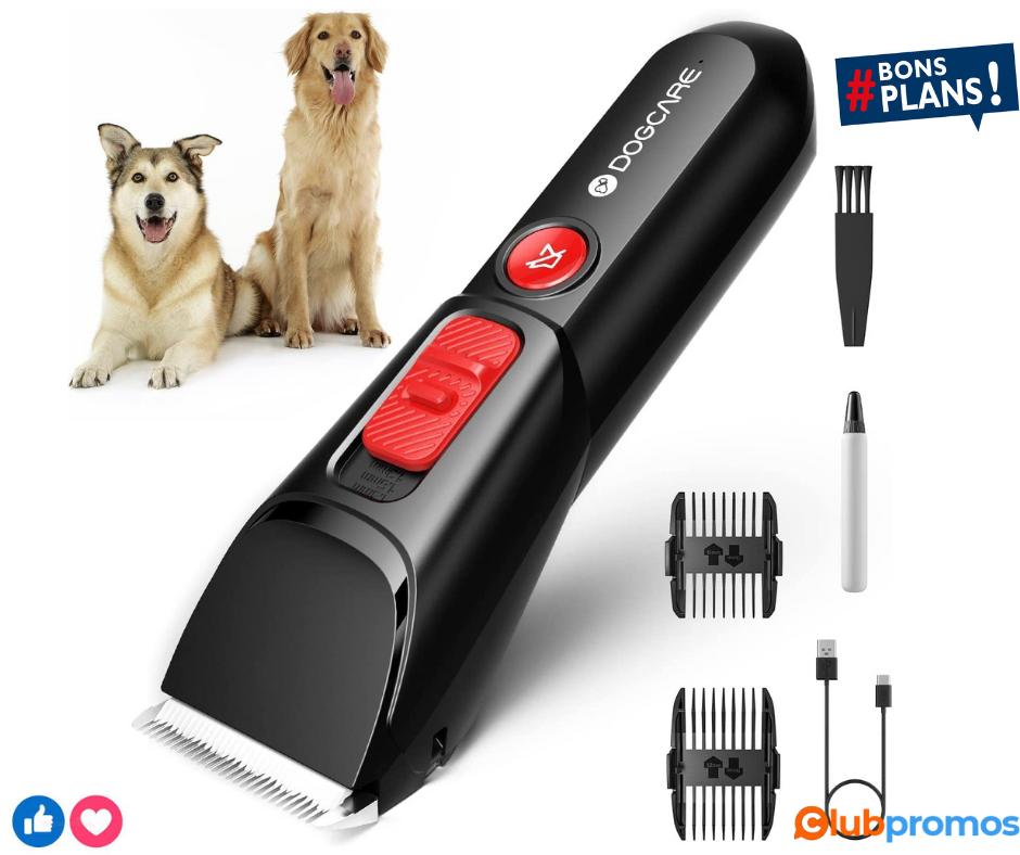 Tondeuse Électrique pour Chien Silencieuse - Tondeuse Chat Professionnelle Rechargeable avec 4...png