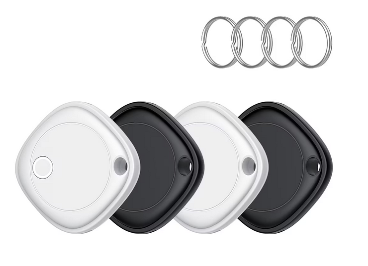  Lot de 4 traceurs Bluetooth compatibles AirTag – étanches IP67, avec app Localiser Apple et batterie remplaçable