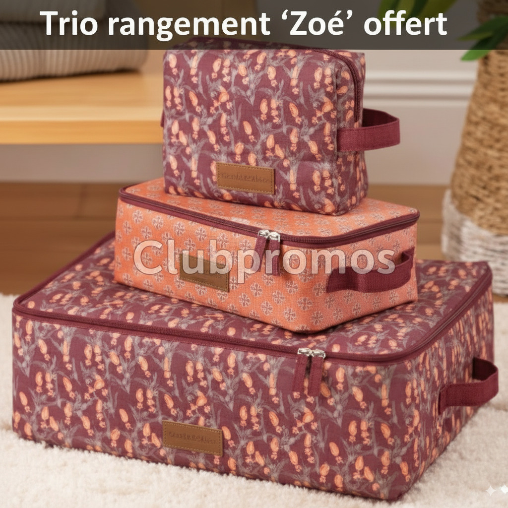 Cadeau Offerte ! Trio de rangement Zoé avec 3 tiroirs, design scandinave en blanc. Idéal pour optimiser l'espace