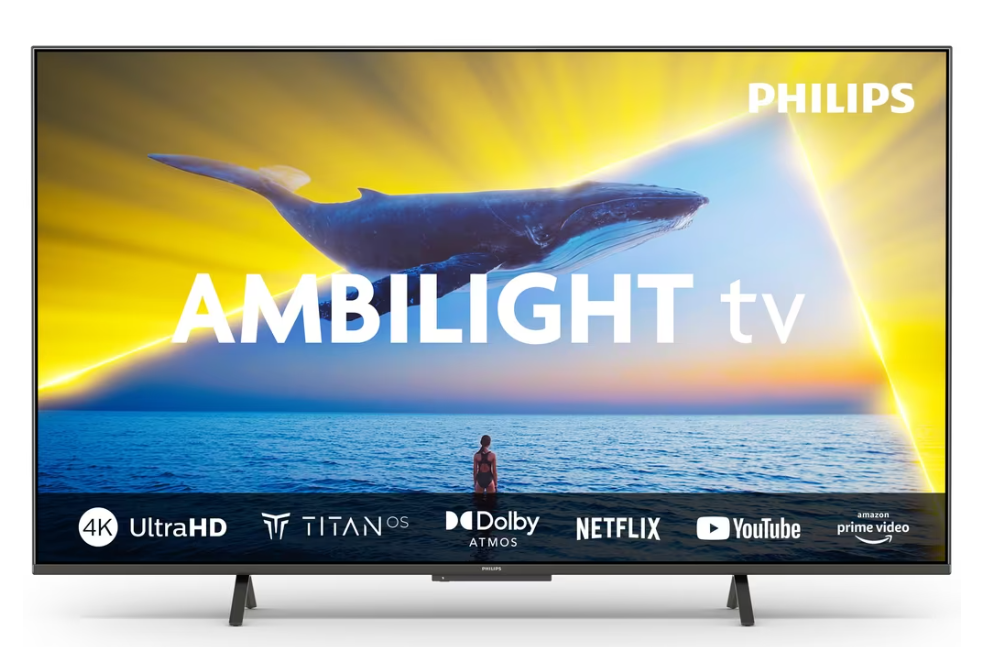 Philips Ambilight 55PUS8109 – TV LED 4K UHD 55 pouces avec Ambilight 3 côtés, Titan OS, HDMI 2.1 et Dolby Atmos – Offre Amazon à prix réduit pour cinéphiles et gamers