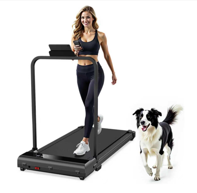 Tapis de marche pliable 2.0 HP, 1–6 km/h, LED + télécommande, support tablette 90°, bande 380×900 mm, 110 kg max — compact pour maison et télétravail.