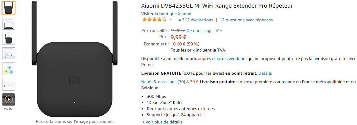 Xiaomi DVB4235GL Mi WiFi Range Extender Pro Répéteur.9.99euros.Amazon.jpg