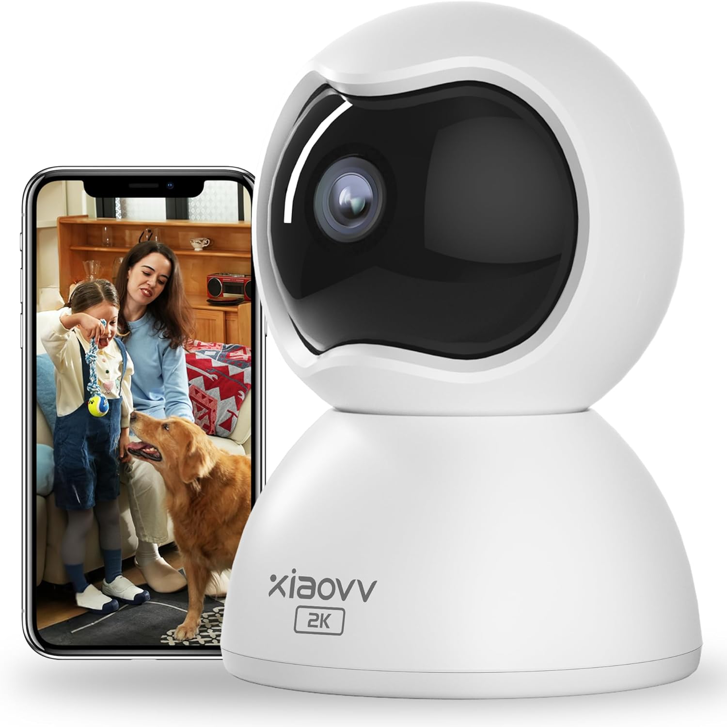 XIAOVV Camera Surveillance WiFi 3MP, Camera Interieur WiFi sans Fil 2,4G, Camera Interieur, Do...jpg