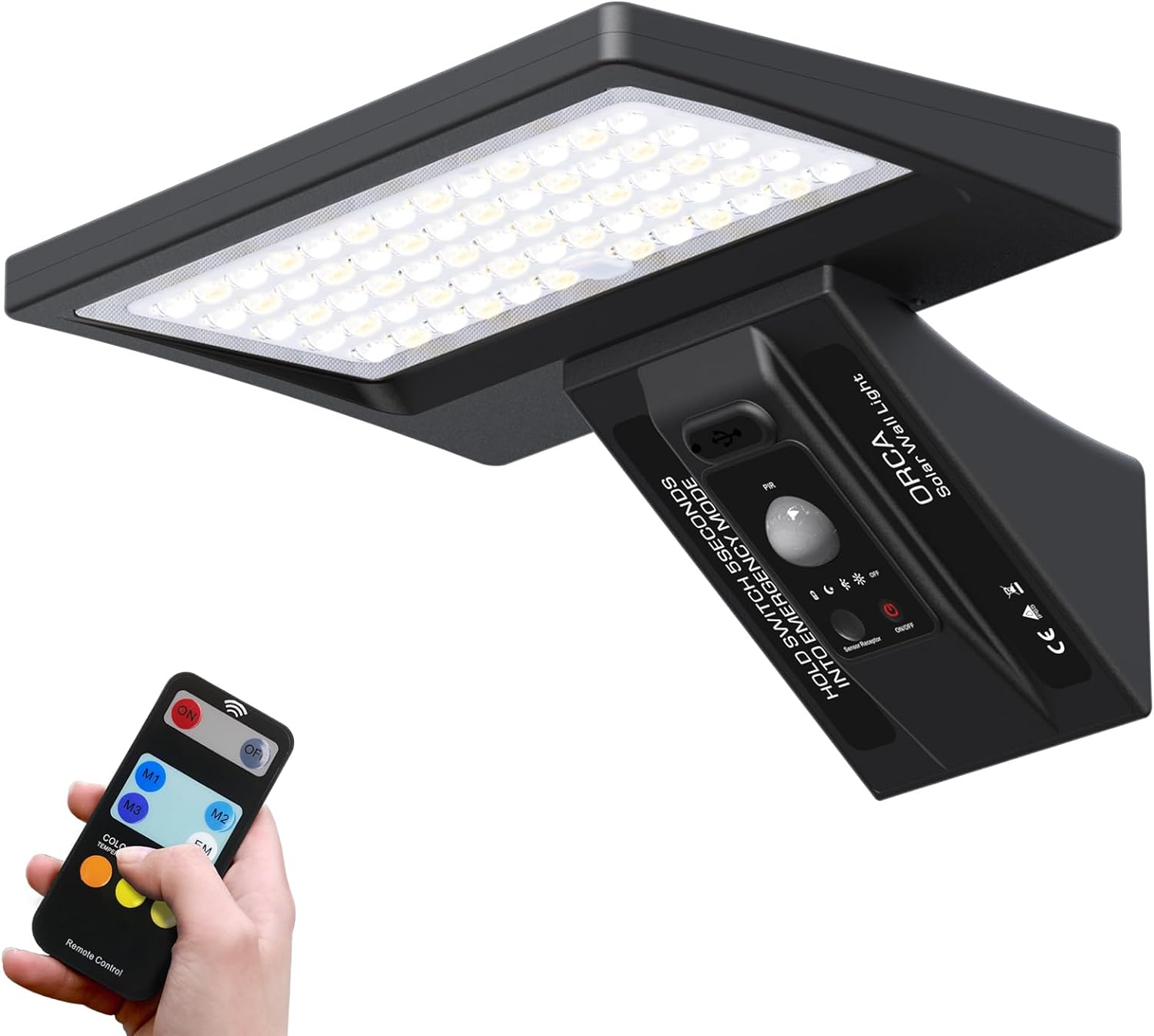 YD LIFE Lampe Solaire Exterieur, 64LEDs 3000mAh Lumière Solaire Extérieure avec Détecteur de M...jpg