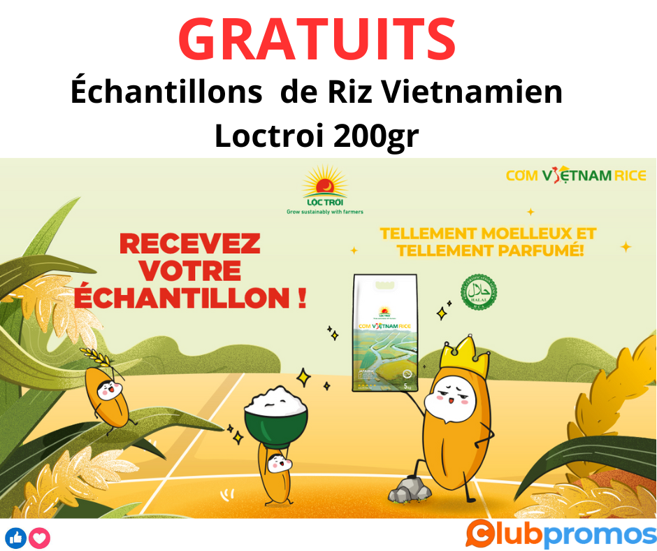 Échantillons gratuits de Riz vietnamien Loctroi 200g .png