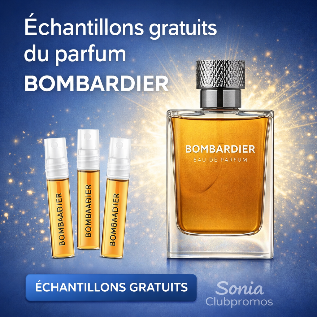 Échantillons gratuits parfum Marco Bombardier, découvrez une fragrance boisée et élégante, offerte gratuitement pour un test sans engagement.