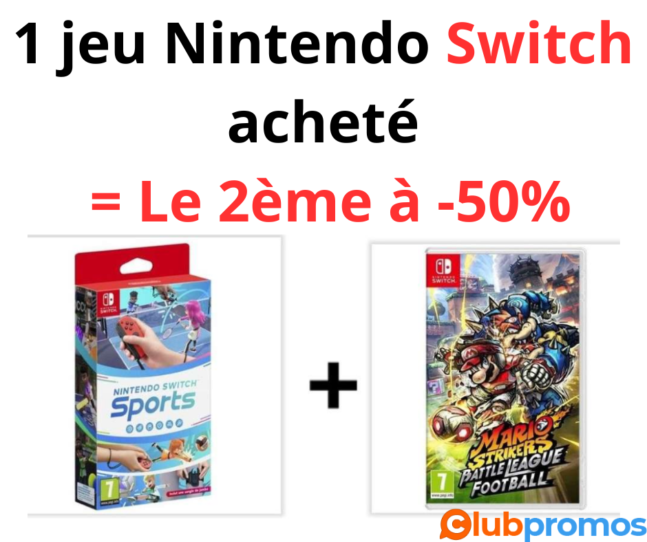 1 jeu Nintendo Switch acheté = le 2ème à -50% de réduction sur Cdiscount.png