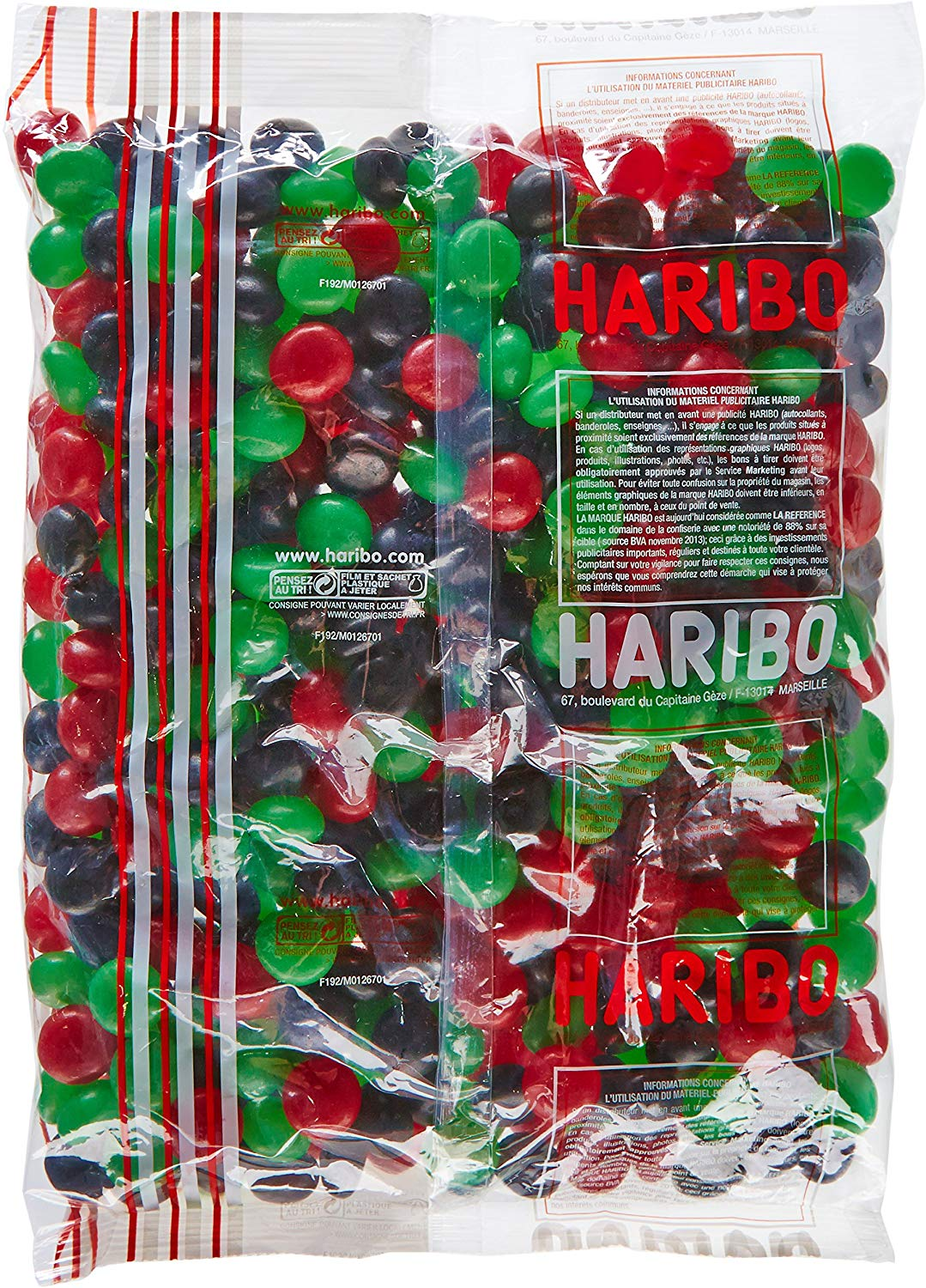 HARIBO - Fraizibus - Bonbons Dragéifiés Aromatisés aux Fruits Rouges -  Sachet Vrac 2 kg