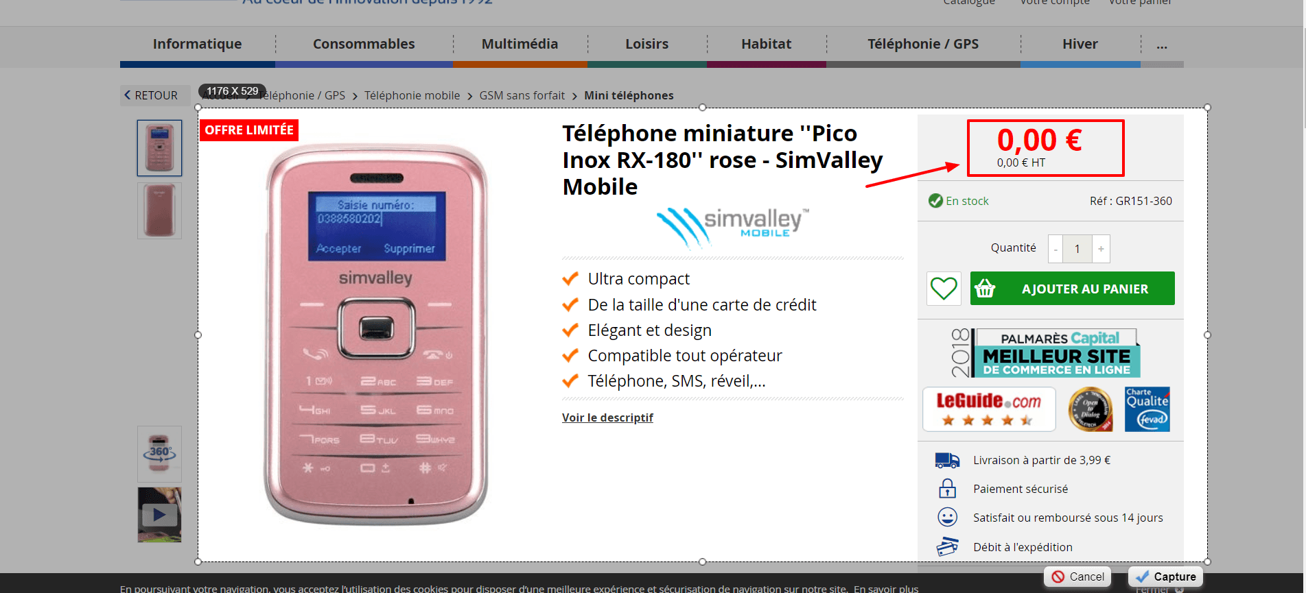 Acheter Téléphone Miniature   Pico Inox RX 180   Rose moins cher   Pearl fr.png