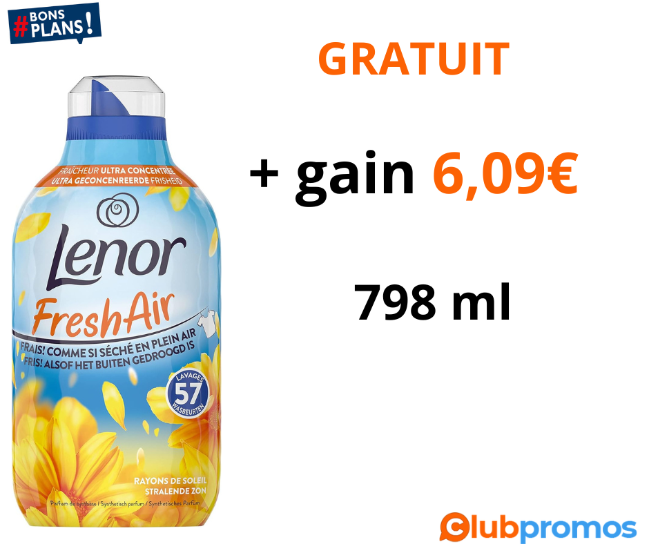 Adoucissant Fresh Air LENOR - diverses variétés - (6,09€ en carte fidélité et 8,7€ en ODR).png