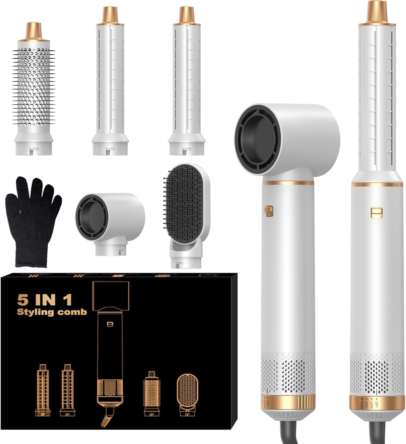 Airbrush 5 en 1 OKWRAP en promotion sur Amazon, brosse coiffante soufflante avec boucleurs automatiques et technologie ionique, bon plan coiffure pour sécher, lisser et boucler les cheveux à petit prix.