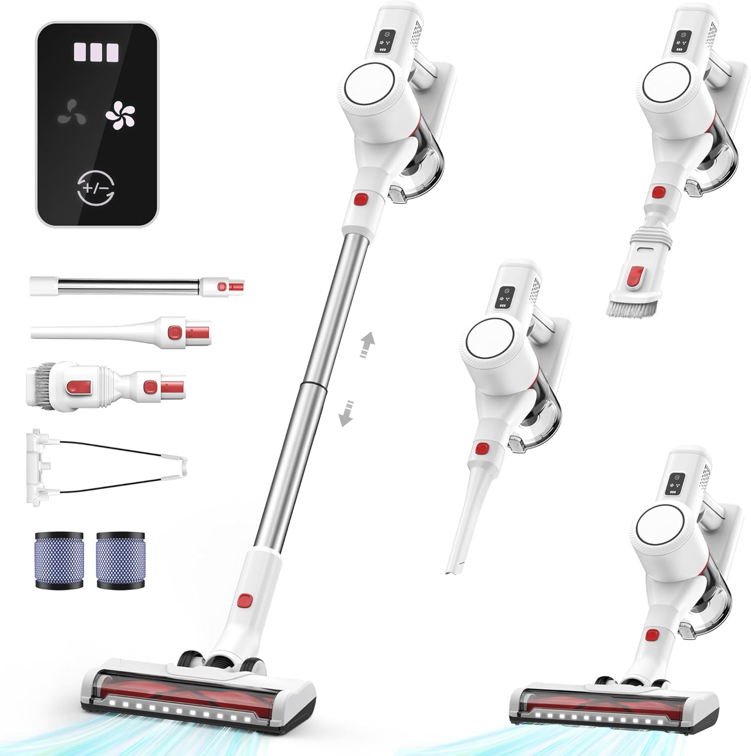 Aspirateur balai sans fil Syntecno P9-W blanc 250W, 40 min autonomie, silencieux, idéal poils animaux, promo 49,99€ Amazon