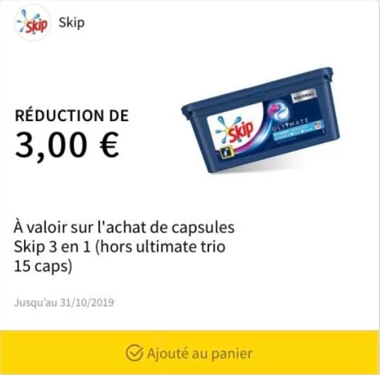 gratuit Autre bon plan lessive Skip 26 capsules gratuites Forum de reductions de Clubpromos