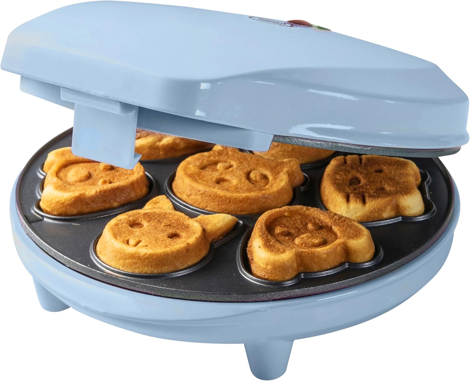  Appareil à mini cookies Bestron avec motifs d'animaux, couleur bleue, 700W, revêtement anti-adhésif.