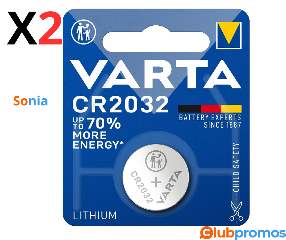 Bon plan Amazon Bon Plan Lot de 2 Piles Lithium Varta CR2032 3V.png