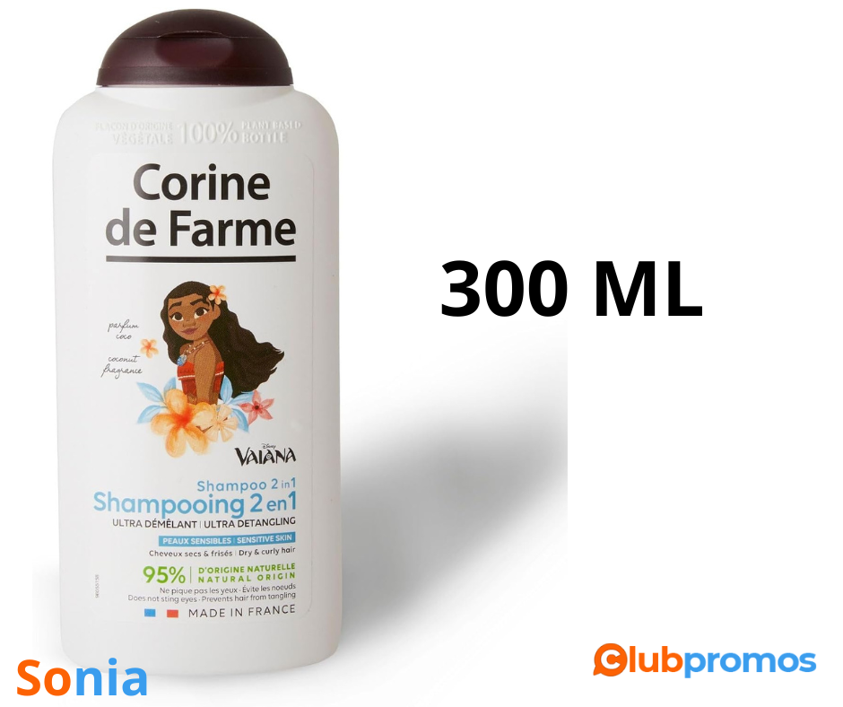 bon plan amazon Corine de Farme, Shampooing 2 en 1 Nutritivo Vaiana, parfum Coco, 300ml.png