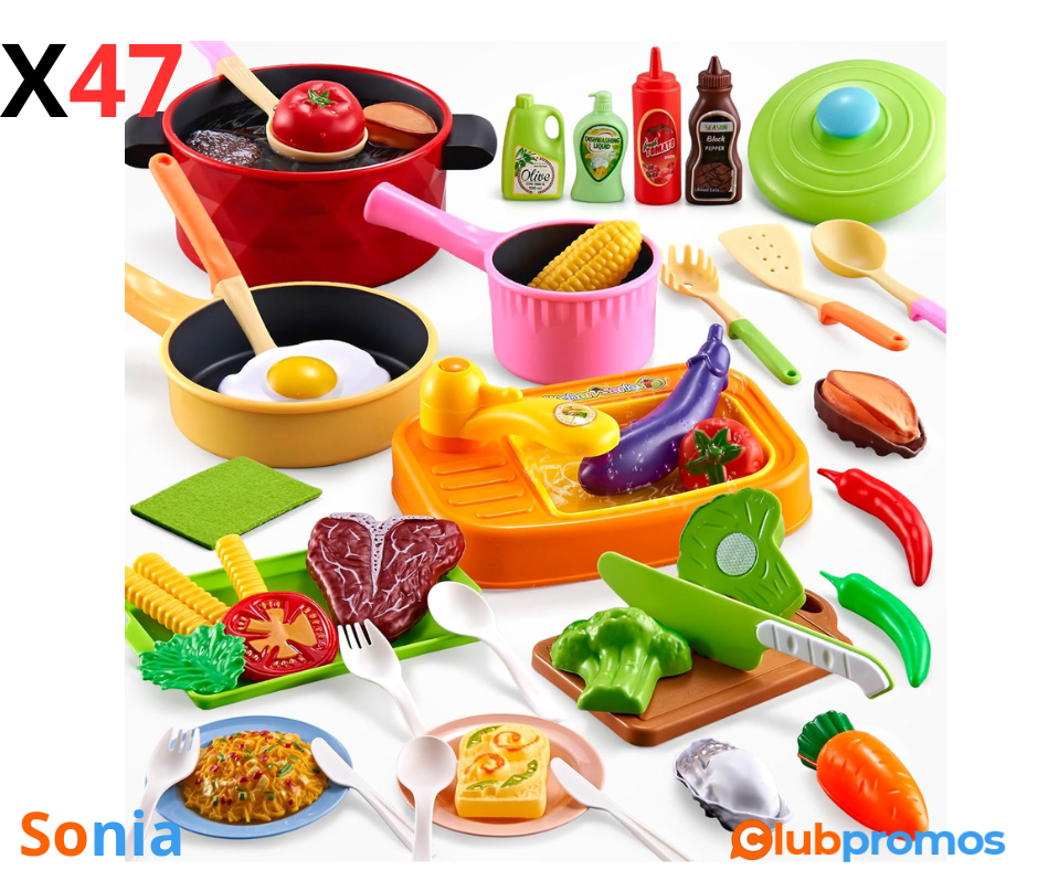 bon plan amazon Kopi Corgi Cuisine Enfant Ensemble,47PCS Dinette Enfant Accessoire Cuisine Enf...png