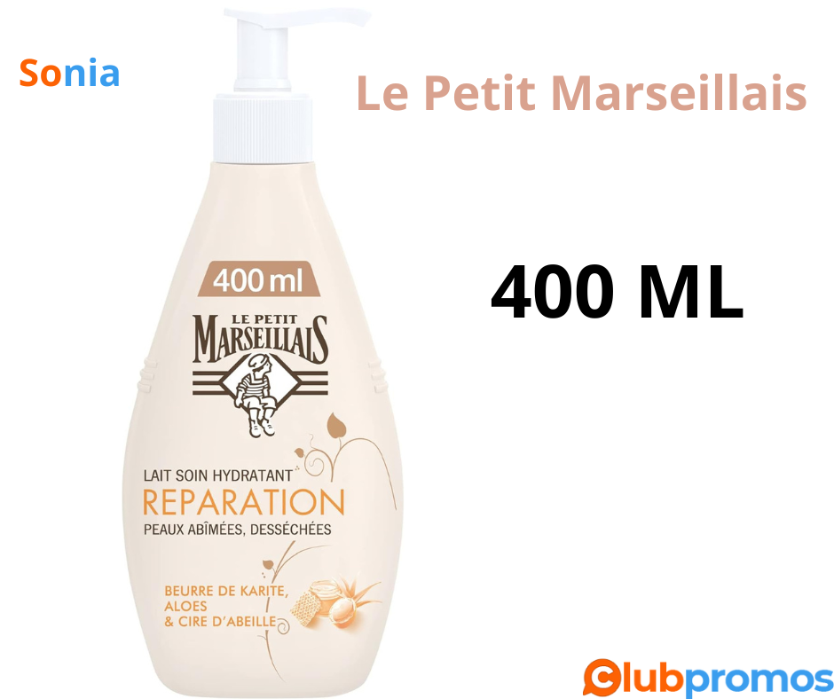 Bon Plan Amazon Le Petit Marseillais Lait Corps Hydratant, Réparation, au Beurre de Karité, Al...png
