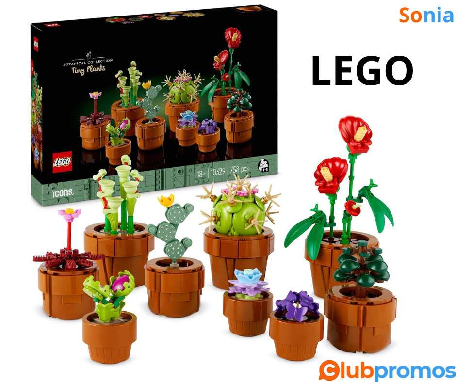 Bon Plan Amazon LEGO 10329 Icons Les Plantes Miniatures, 9 Fleurs Artificielles à Construire, ...png