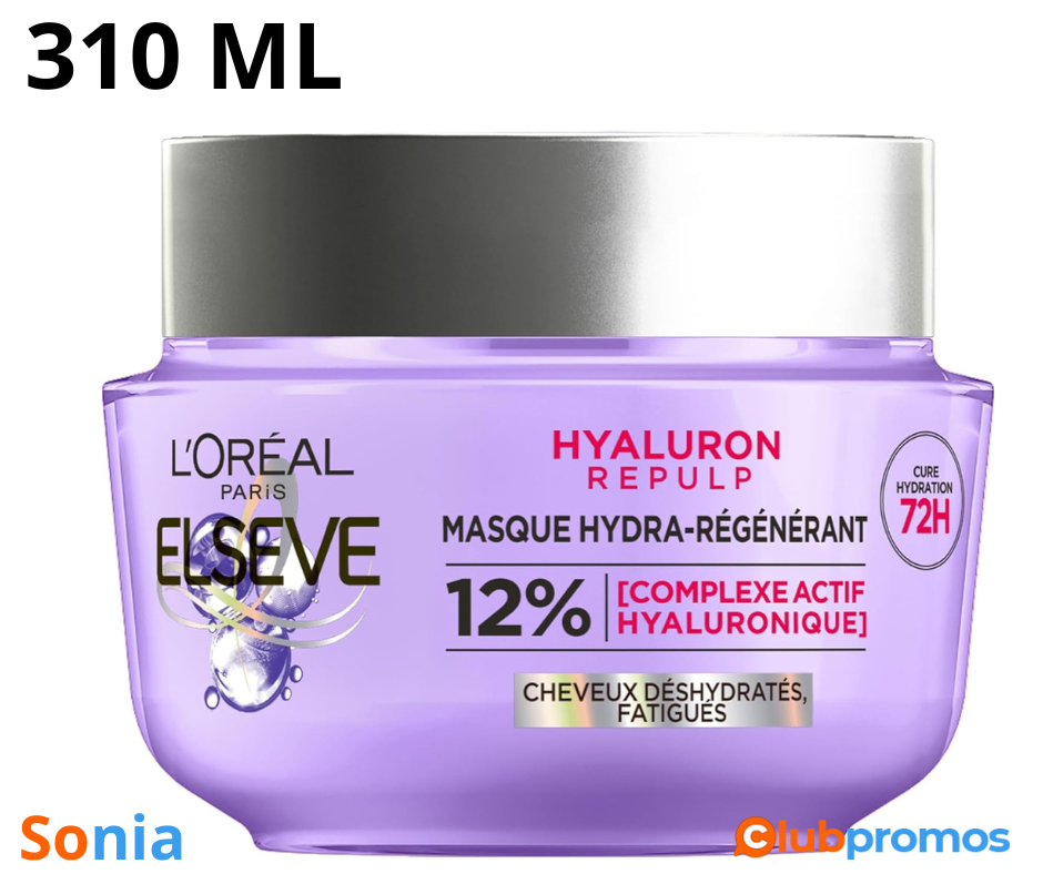 bon plan amazon L'Oréal Paris - Masque Hydra-Régénérant pour Cheveux Déshydratés et Fatigués -...png