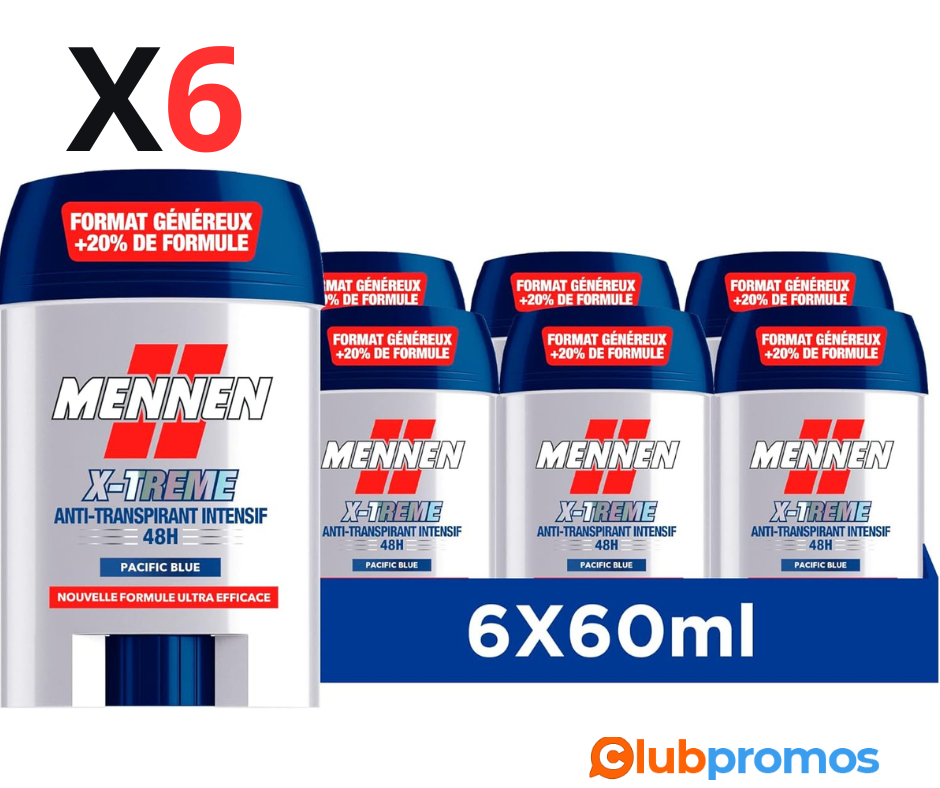 bon-plan-amazon- MENNEN X-TREME Anti transpirant homme 48H stick large sans alcool - Lot de 6.png