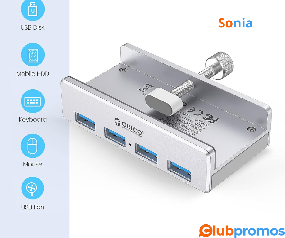 Bon Plan Amazon ORICO Hub USB 3.0, 4 Port USB Multiport 5 Gbps Data Transmission, Externe Alim...png
