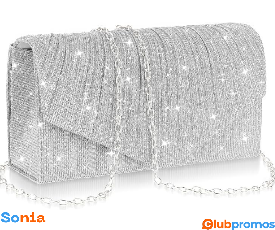 bon plan amazon simarro Pochette pour femme - Sac de soirée à paillettes.png
