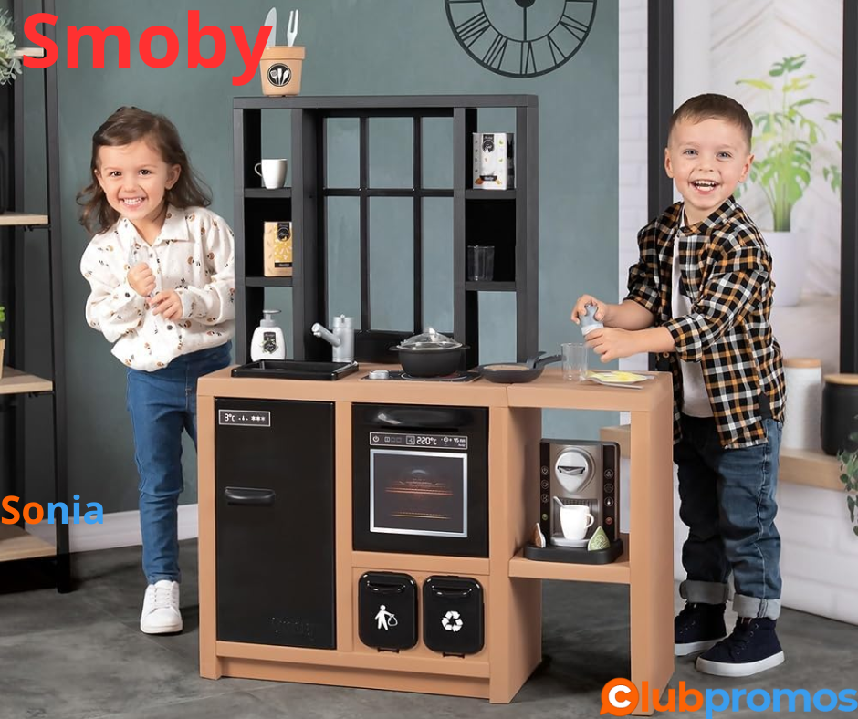 Bon Plan Amazon Smoby - Cuisine Loft - Jouet d'Imitation pour Enfant - Look Industriel - 32 Ac...png