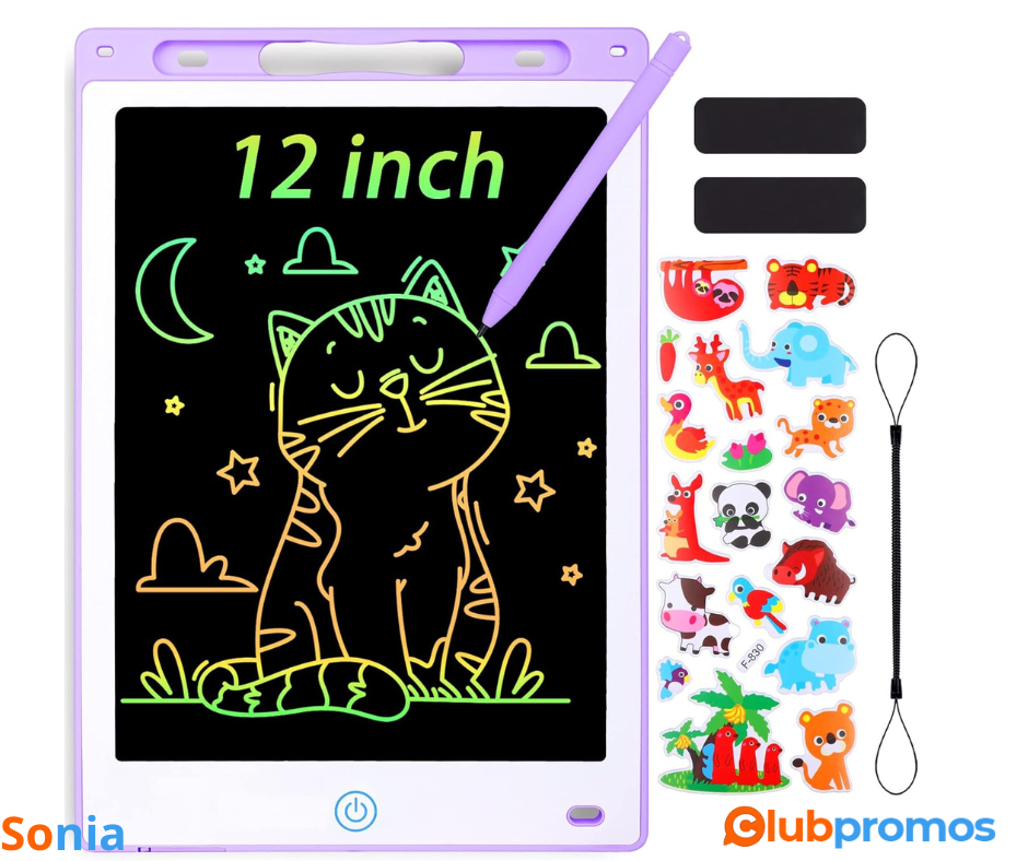 Bon Plan Amazon Sofore Tablette D'écriture LCD Coloré,12 Pouces Ecriture LCD Magique Tablette ...png