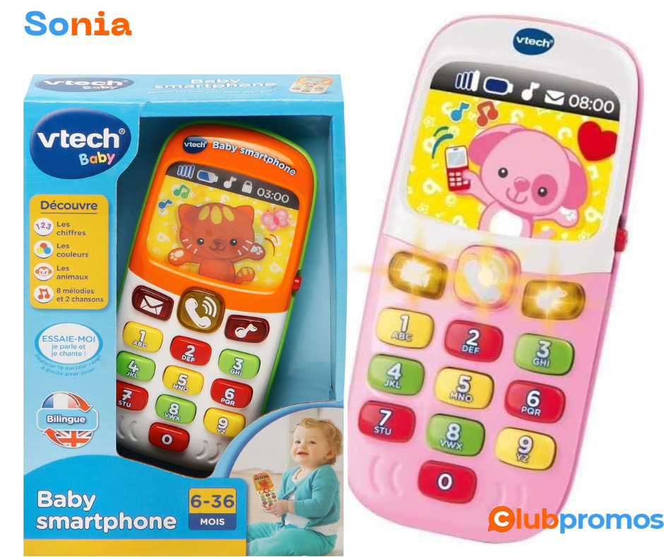 bon plan amazon VTech - Baby Smartphone Bilingue Mixte, Téléphone Bébé, Jouet d'Éveil - Versio...png