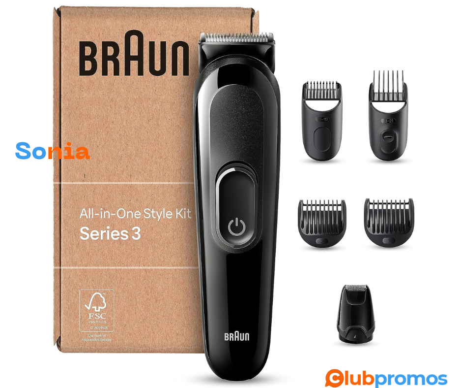 bon plan Braun Tondeuse Tout-En-Un Series 3 , 6-En-1, Kit Pour Barbe, Cheveux & Et Autres Zones.png