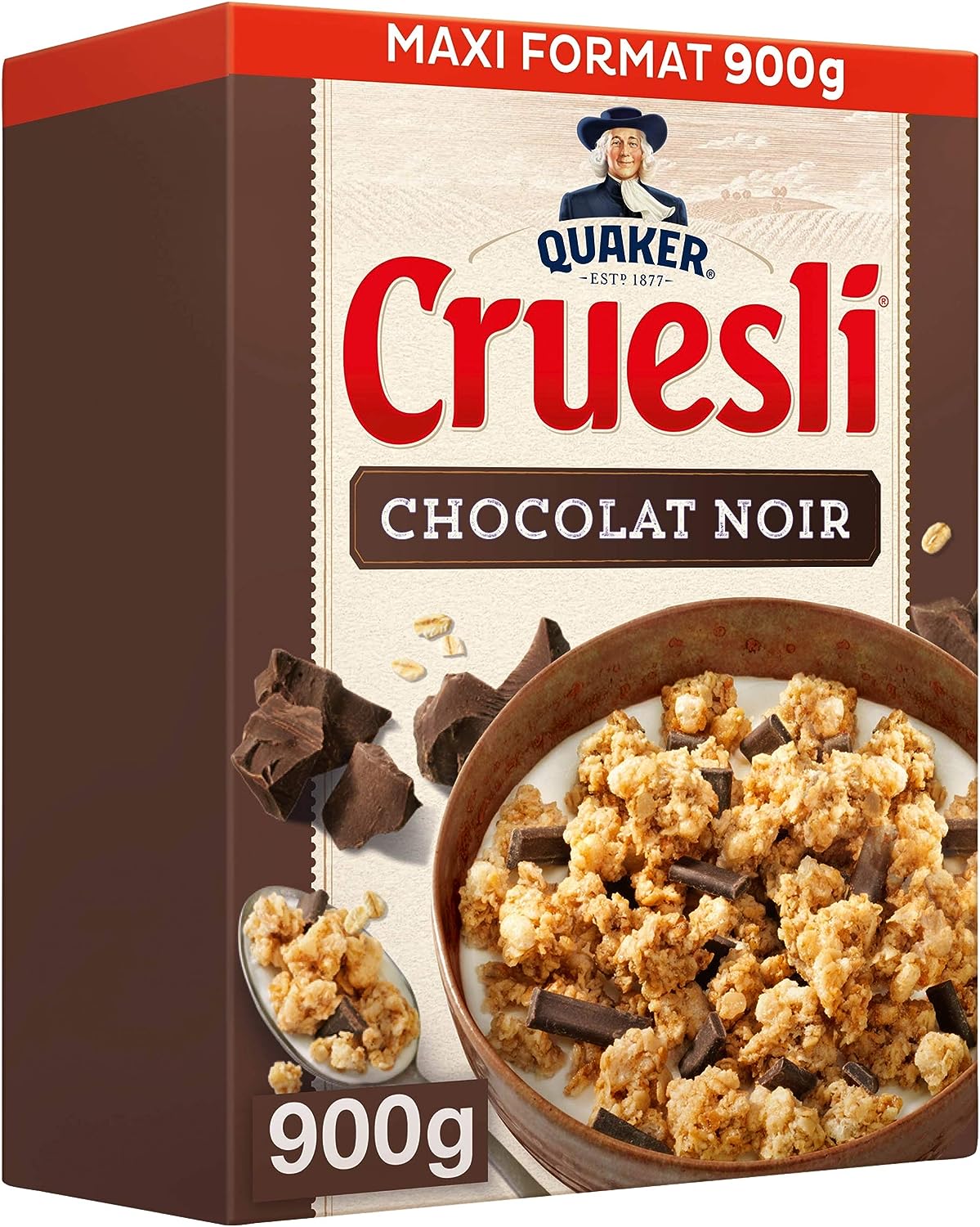 deal - Céréales Complètes Chocolat Noir Quaker Cruesli - 900g 4,89€ au lieu  de 6,59€ 