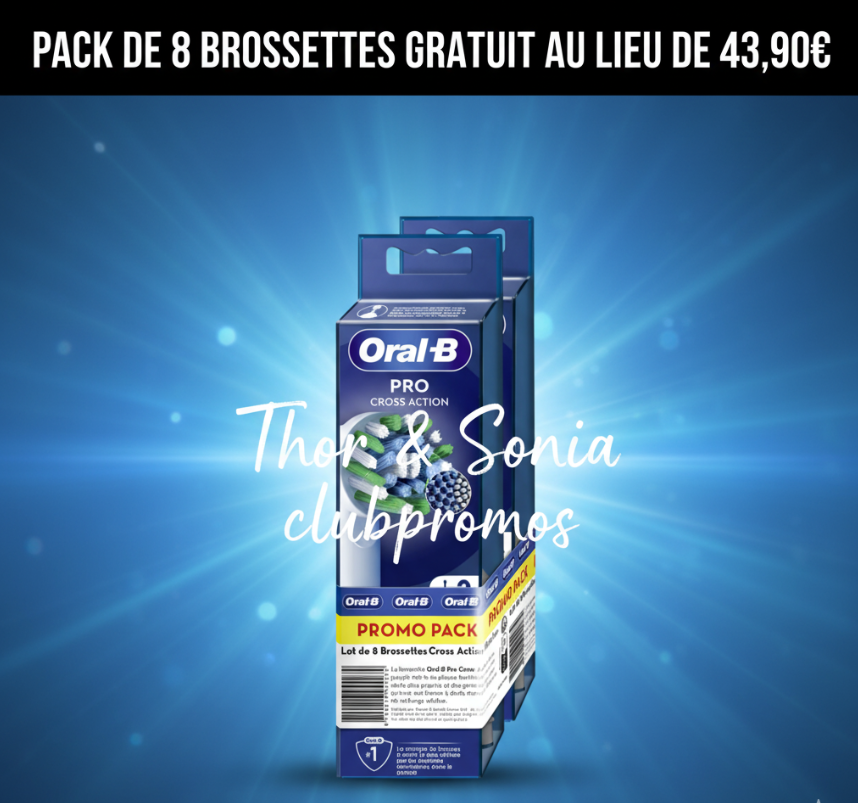 Pack de 8 brossettes Oral-B à 43,90€ rendu gratuit chez Carrefour grâce à 30,73€ cagnotte + 16€ en bons d’achat