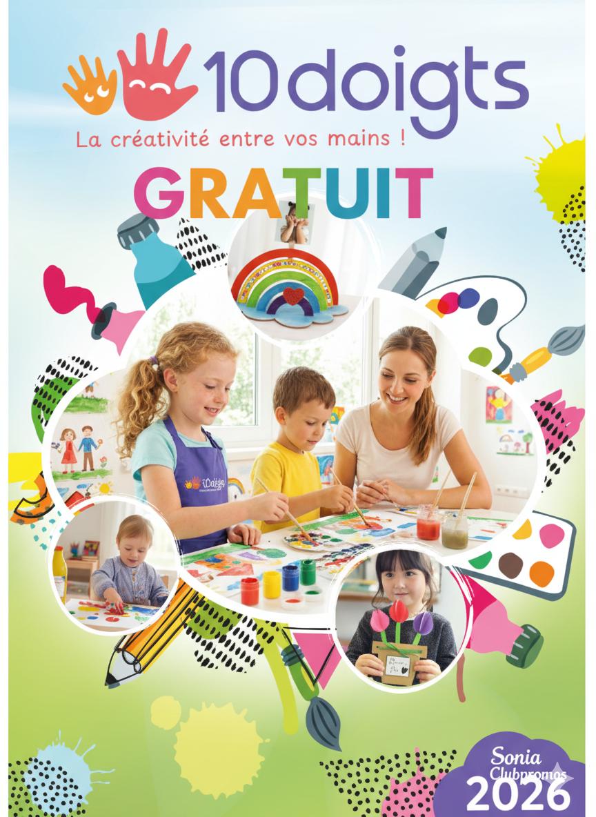 Catalogue interactif 2026 de 10 Doigts, guide complet des loisirs créatifs avec plus de 5000 produits, idées inspirantes, conseils pratiques et projets DIY.