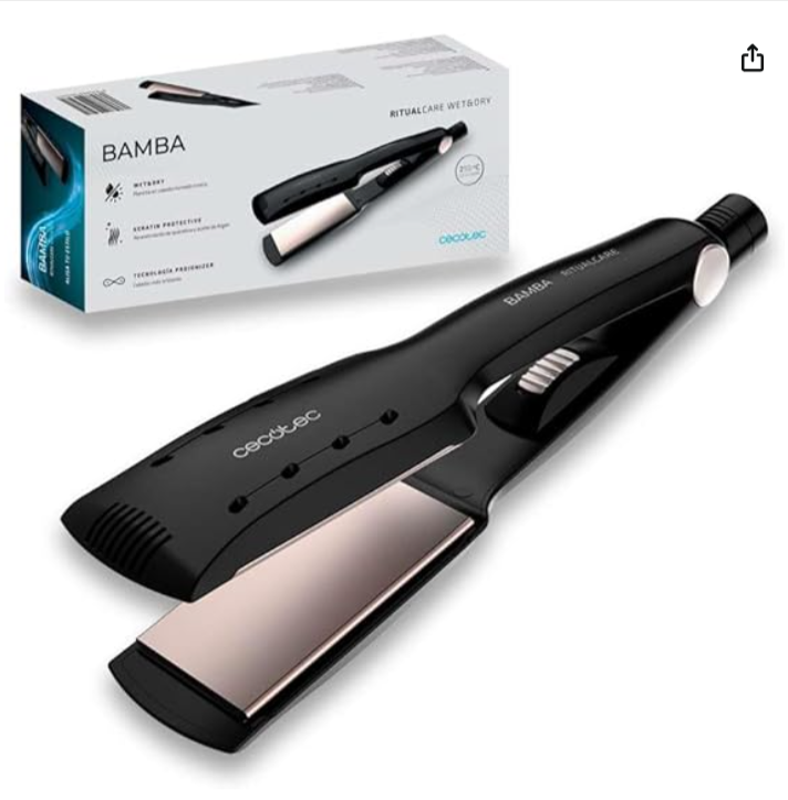 Lisseur cheveux Cecotec Ritualcare 900 Max – plaques XL 55 mm céramique, ionique, kératine + huile d’argan, 210 °C constant, Wet & Dry, cordon 3 m 360° – spécial cheveux longs/épais.