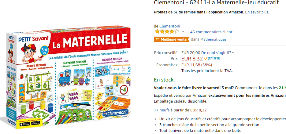 Clementoni   62411 La Maternelle Jeu éducatif  Amazon fr  Jeux et Jouets.png