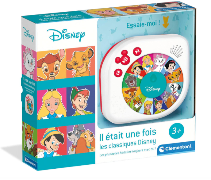 Conteur audio Disney Clementoni, 12 histoires pour enfants dès 3 ans, avec haut-parleur intégré.