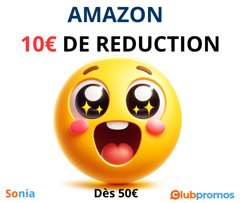 Code promo Amazon Économisez 10€ sur vos achats Amazon dès 50€ .png