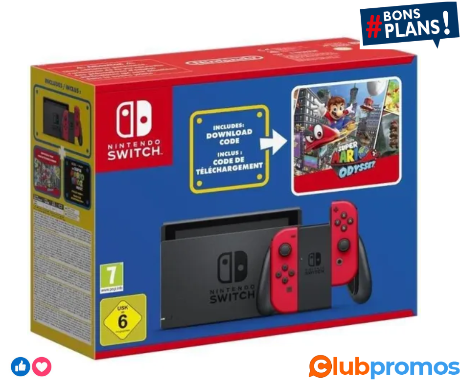 Console Nintendo Switch avec Joy-Cons rouges Édition Limitée + Super Mario Odyssey (Code) + St...png