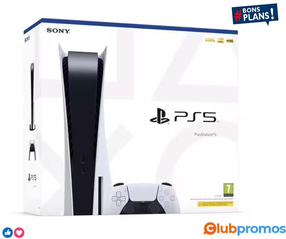 Console Sony PlayStation 5 édition standard + , jusqu'à 109,99€ en oints Rakuten - Vendeur tie...png