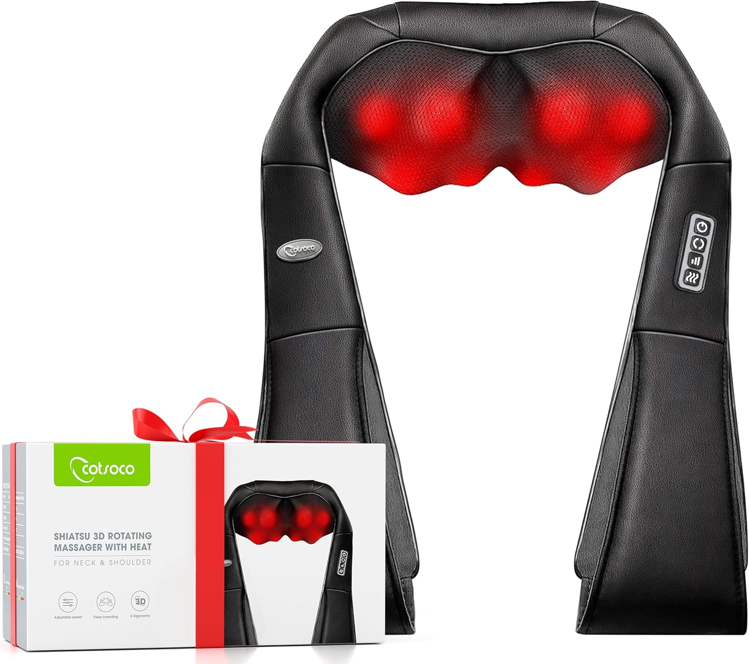  Appareil de massage électrique Shiatsu Cotsoco pour cervicales et épaules, fonction chauffante.
