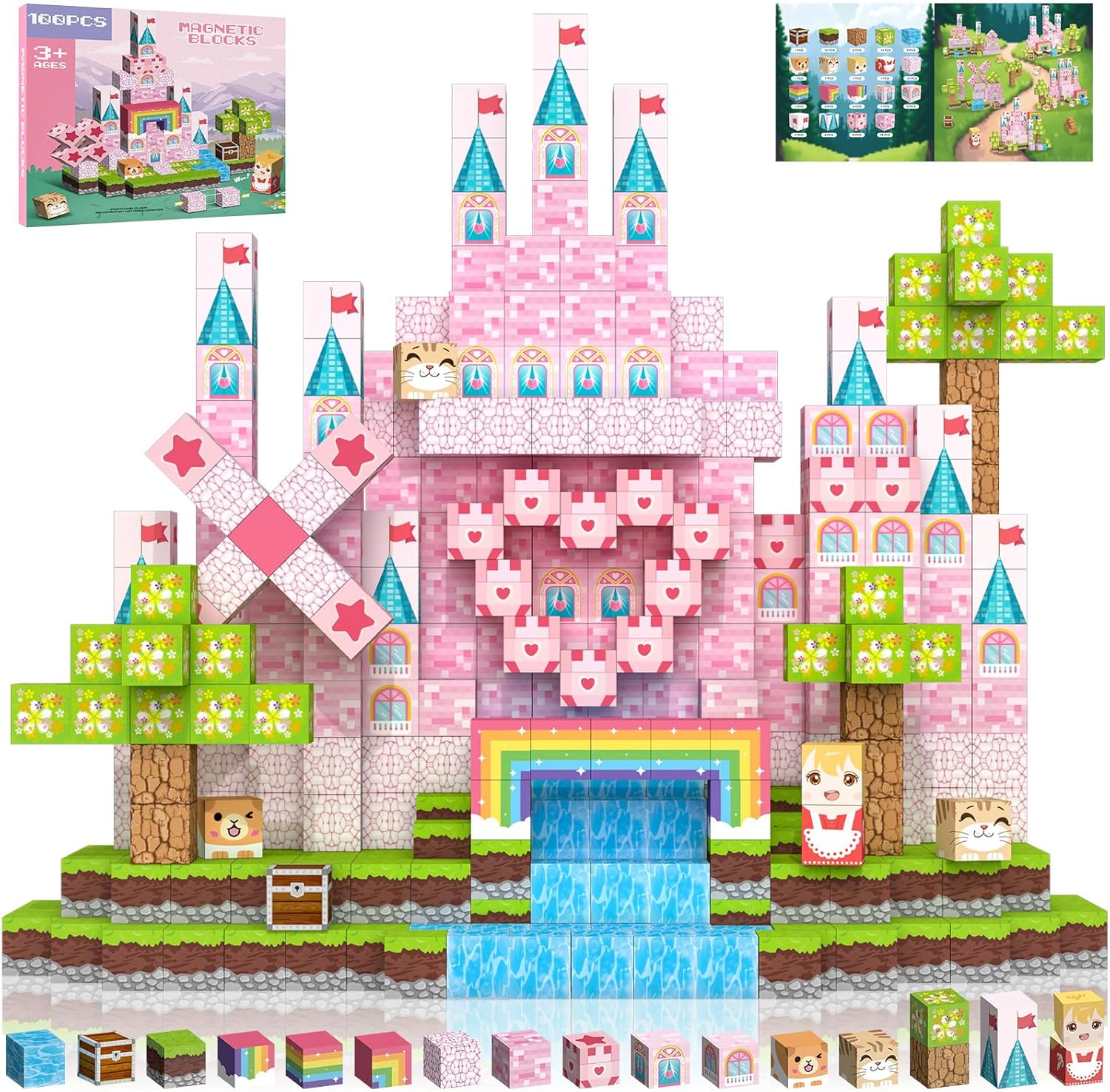 Jeu de construction magnétique enfant CRIFETON 100 pièces, blocs aimantés Montessori 3+, 8 aimants par cube, couleurs éclatantes, éducatif et sûr, jouet Amazon  Jeu de construction magnétique enfant CRIFETON 100 pièces, blocs aimantés Montessori 3+, 8 aimants par cube, couleurs éclatantes, éducatif et sûr, jouet Amazon