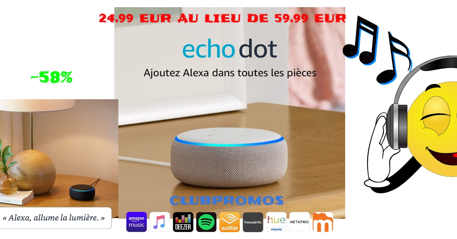 Echo Dot (3ème génération), Enceinte connectée avec Alexa, Tissu gris chiné  Amazon fr.jpg