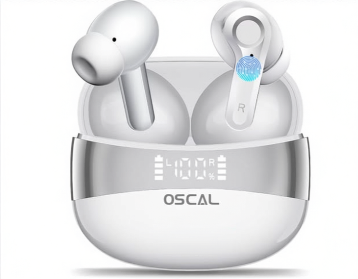  Écouteurs sans fil OSCAL Bluetooth 5.4 avec réduction de bruit, 40h d’autonomie, affichage LED et IPX7 – 14,99 € sur Amazon